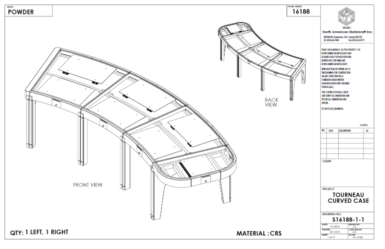 Curved case drawing